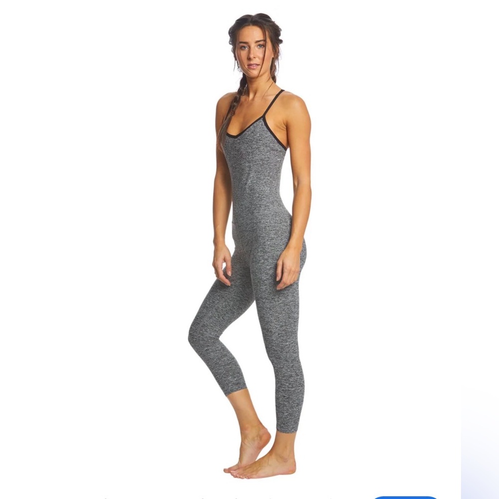 Beyond Yoga Heather Gray Spaghetti-Strap Jumpsuit